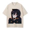 Hot Anime Re Zero Shaula Print T-shirt Men Women Short Sleeve Clothing Cotton Tshirt Retro Washed T Shirt Unisex Manga Tops