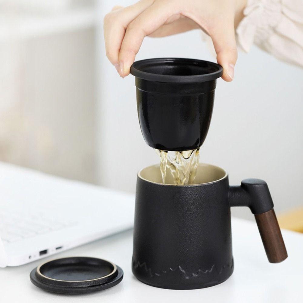 Kung Fu tesett med trehåndtak 400 ml keramisk tekopp personlige gaver