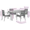 VidaXL Ensemble à Manger de Jardin avec Coussins 5pcs, Table et Chaise de Terrasse, Meubles de Patio, Mobilier d'Extérieur, 3213562