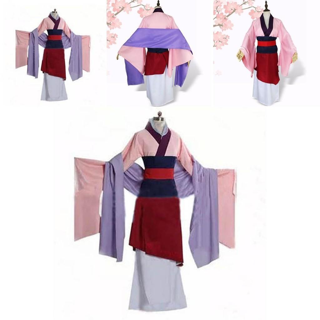 Luxurious Anime Mulan Traditional Kimono Dress Party Cosplay Costume For Women