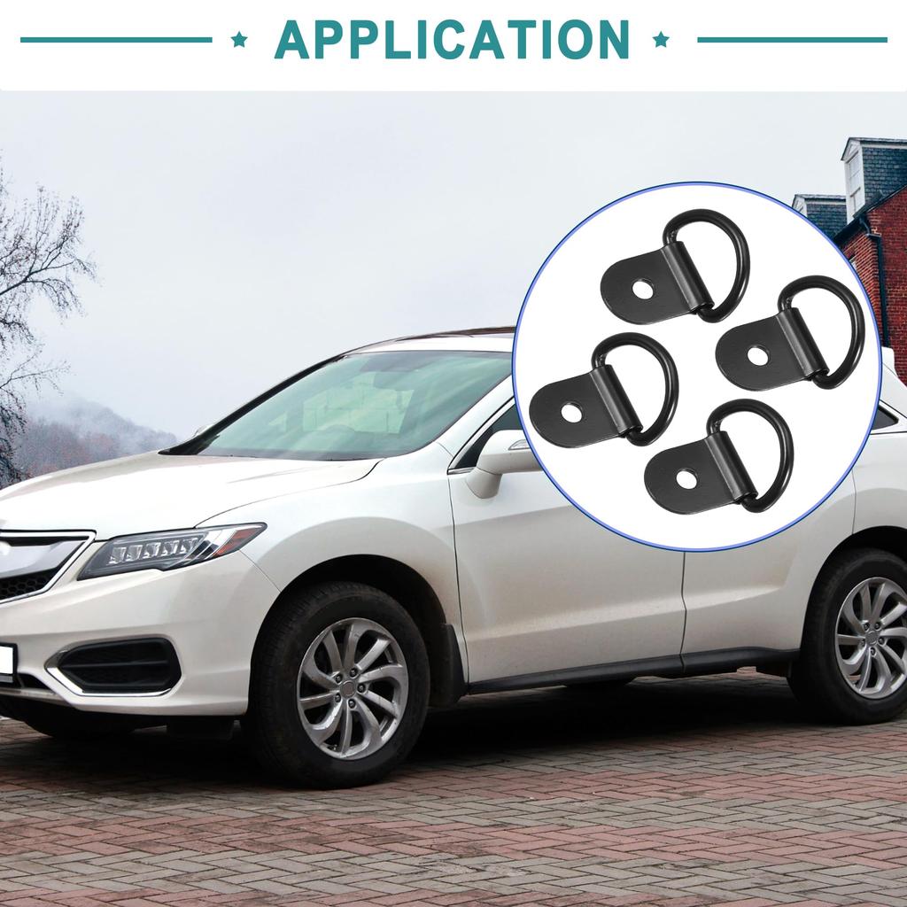 ACROPIX 4pcs 3mm Diameter Tie Down Anchor D-Ring Anchor Lashing Rings