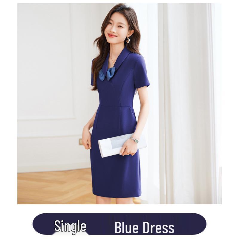 Dámské letní pracovní šaty 2024 vysoké kvality s kapsami - Ideální pro kosmetické salony a klenotnictví