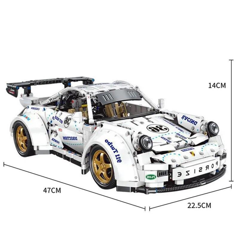 1:8 technických širokoúhlých super závodních aut 10295 Stavební bloky City Speed ​​Sportovní vozidlo Kostky MOC Sestavte hračky pro kluky Dárky pro děti