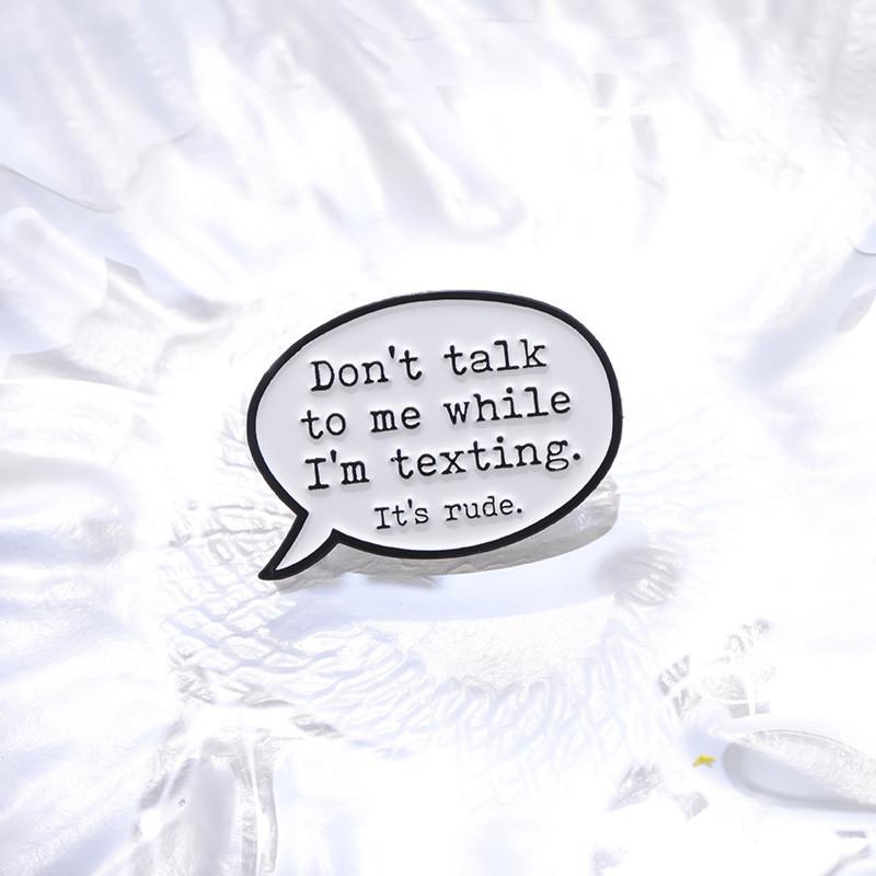 Brooch Contemporary Alloy With Distinctive Text Design Perfect For Statement Jewelry 2024 Spring