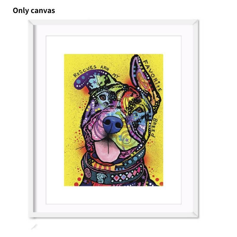 Diy Colorful Dog Oil Painting On Canvas For Home Office Wall Decoration