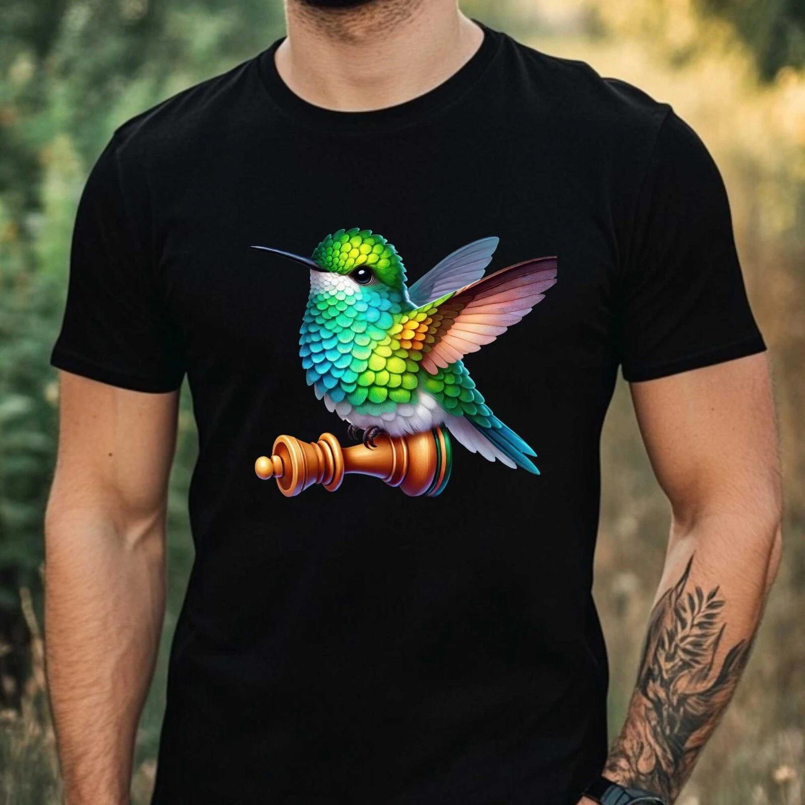 T-Shirt Herren Kolibri Motiv Baumwolle Größe XS bis 5XL XXXXL
