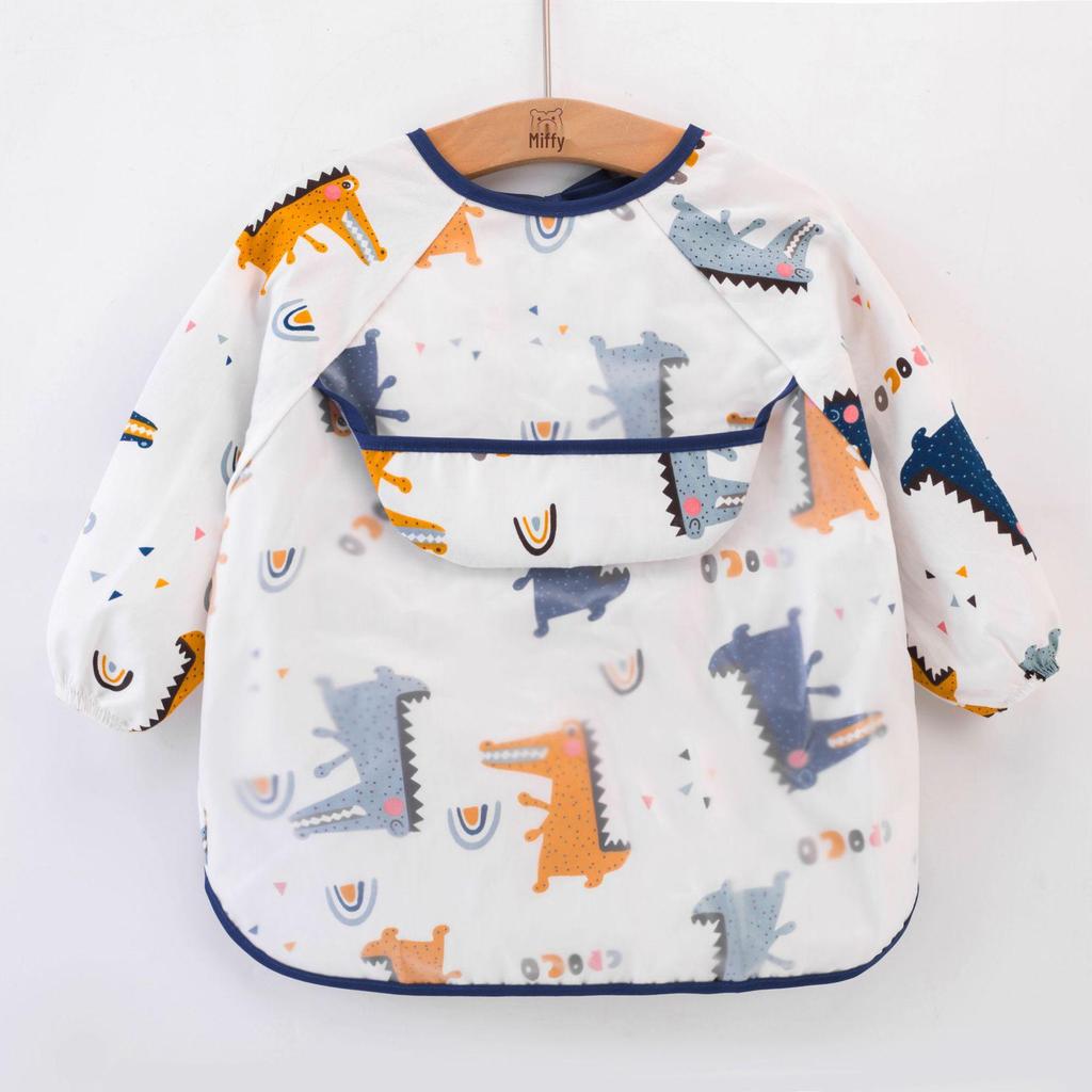 Children's Reversible Cotton Coverall – Baby Waterproof & Oil-Proof Bib and Apron