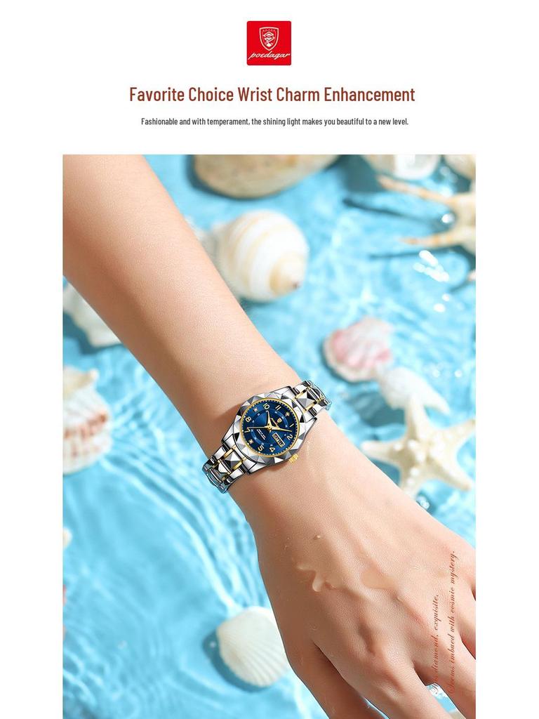 Orologio da Donna Svizzero Impermeabile Luminoso Doppio Calendario al Quarzo - Best Seller