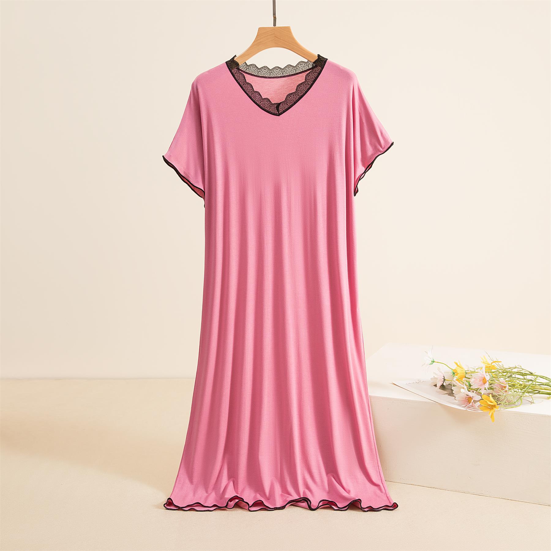 

Ночная рубашка с кружевным воротником, женские длинные ночные рубашки и пижамы, летняя тонкая свободная ночная рубашка большого размера, домашняя одежда L