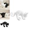 Black And White Cat Plush Toy With Funny Expression For Halloween Gift And Collectors Item