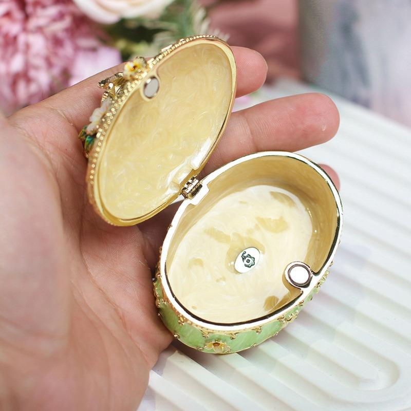 Cherry Blossoms Trinket Box Vintage Flower & Butterfly Enamel Jewelry Storage Case Handmade Ring Earring Storage Creative Gift