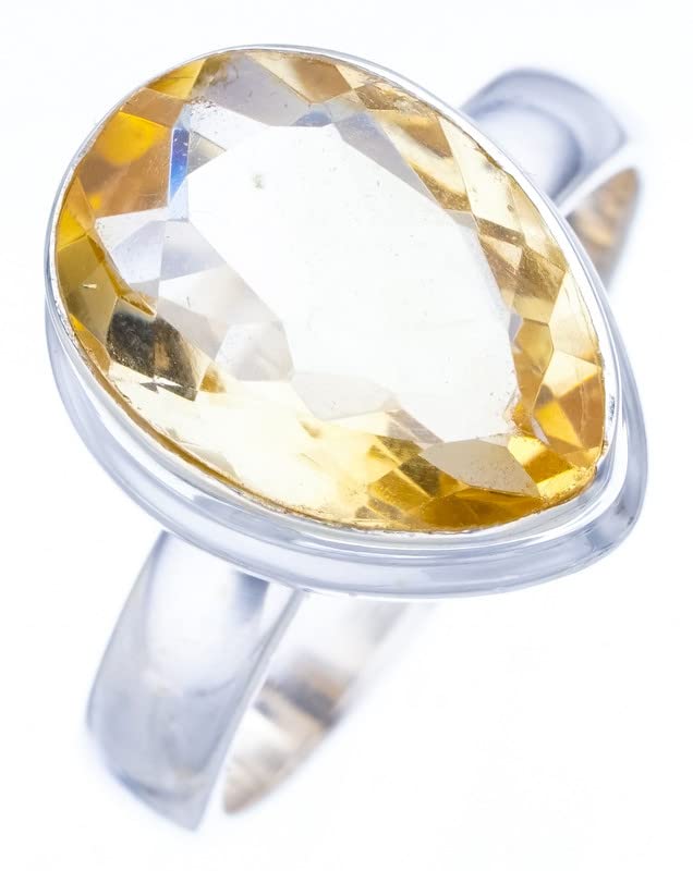 

StarGems® Natural Citrine Handmade 925 Sterling Silver Ring 7.5 F0370