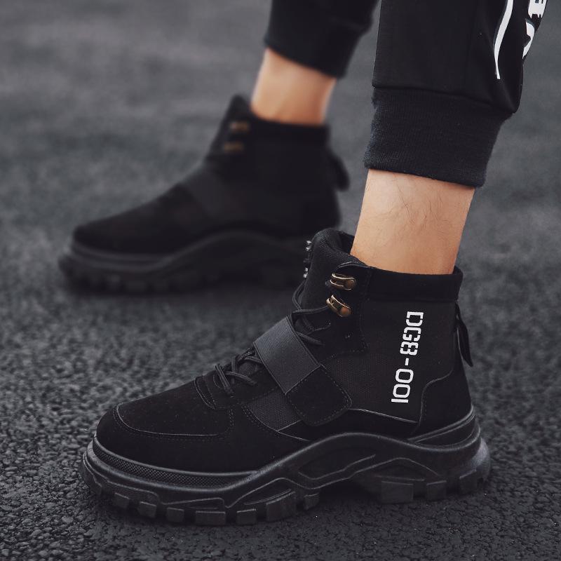 Fashion 2019 Autumn New Fashion Casual High Help  Boots Men's Leather Tooling Boots Men's Wild Desert Boots Jkm45
