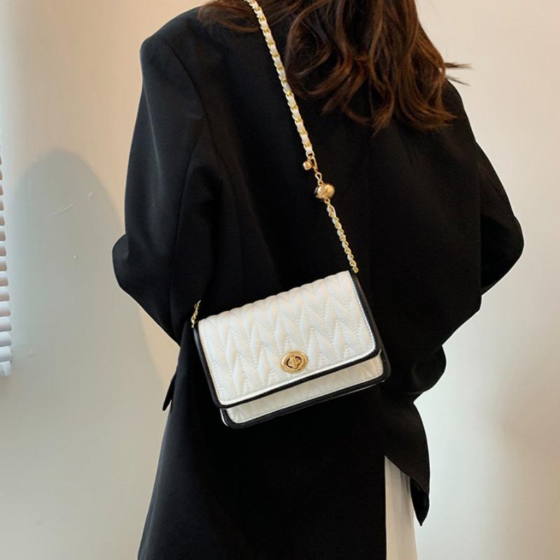 New Fashion Women's Shoulder Bag Simple Chain Texture Small Square Bag Light Luxury Party Crossbody Bag Purses and Handbags