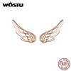 WOSTU Originální 925 Sterling Silver pírko Fairy Wings náušnice pro ženy Vánoční šperky