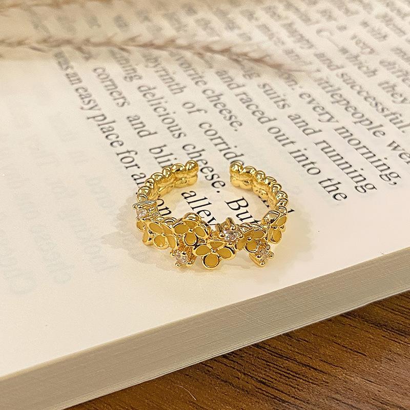 New Chinese Enamel Oil Pattern Ring Light Luxury High Sense Internet Celebrity Foreign Style Versatile Ring