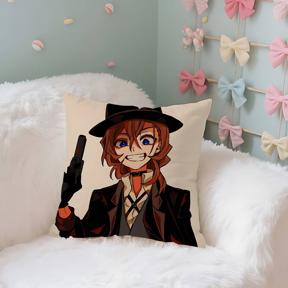 Anime BBungo StrayDogsS Cute Case Plush Fabric Soft Pillowcase Double Sided Print Cushion Cover Household Gifts