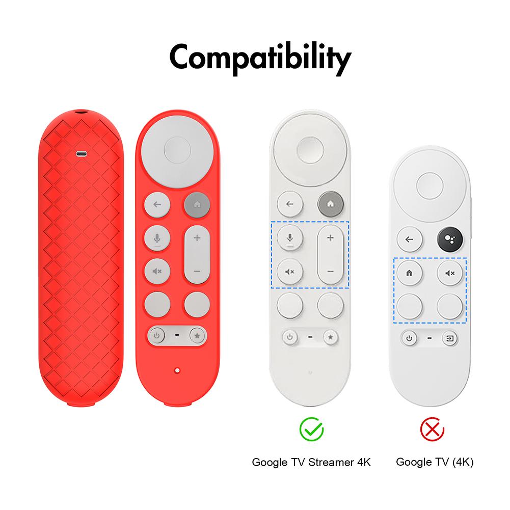 Silicone Remote Case  for Google TV Streamer 4K Remote Protective Cover Protective Controller Sleeve Skin TV Remote Control Case