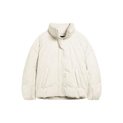 Li Ning CF Su Series Solid Color Logo Zip Stand Collar Down Jacket Women Outerwear White AYMS381-1