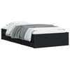 VidaXL Cadre de Lit avec Tiroirs, Lit Simple avec Sommier à Lattes, Lit Adulte, Meuble de Chambre à Coucher, Noir 90x200 cm 3207295