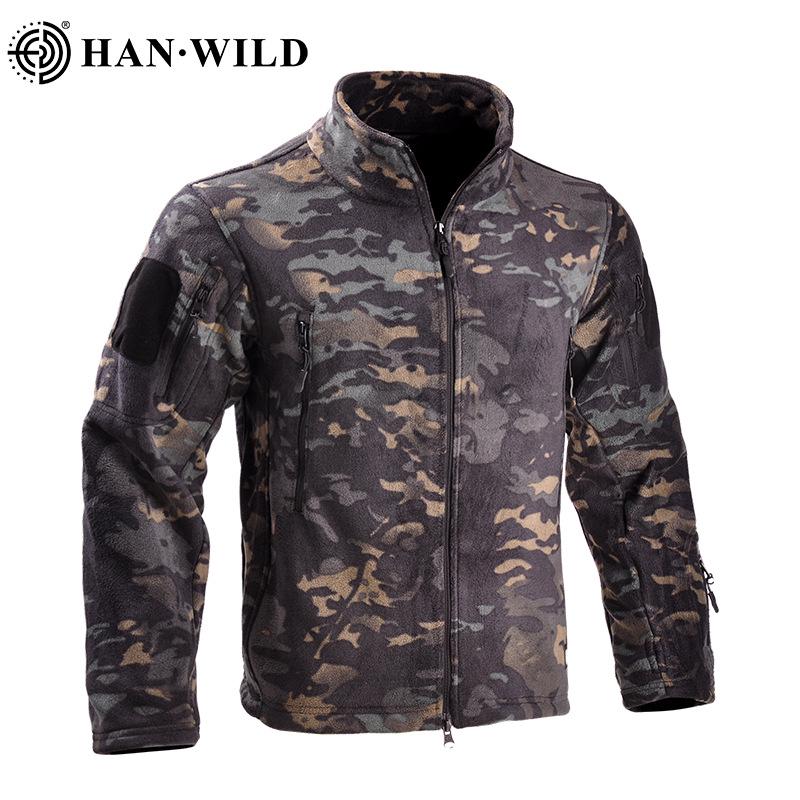 Hanye Men's Tactical Fleece Windbreaker with Stand-Up Collar for City Commuting