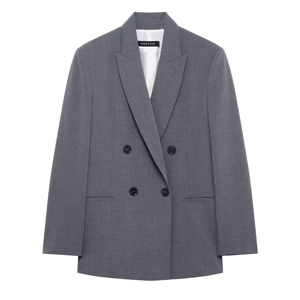 Spring 2025 Women's European & American Style Padded Shoulder Suit Jacket with Casual Pants