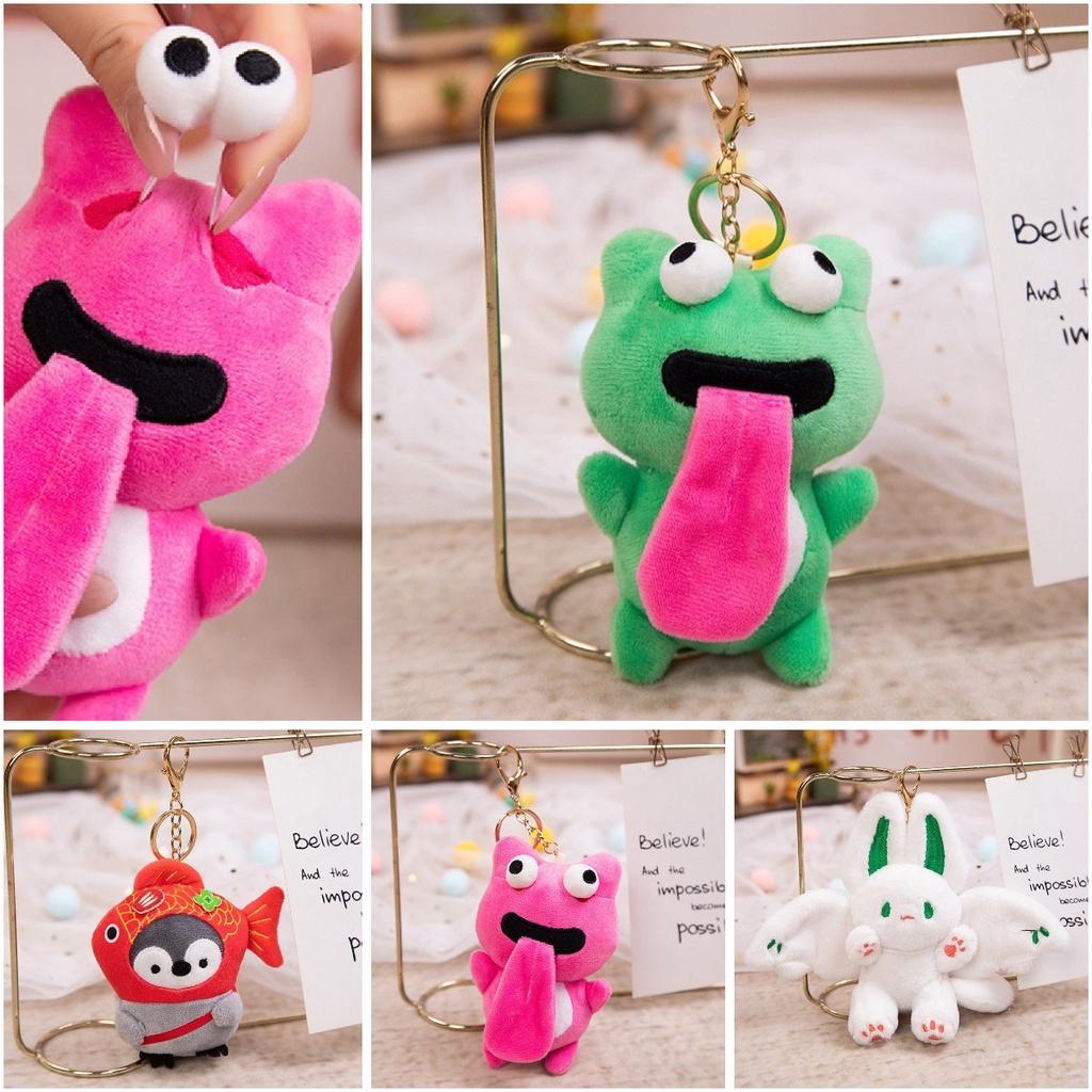Flying Penguin Rabbit Plush Toy Keyring With Adorable Faces
