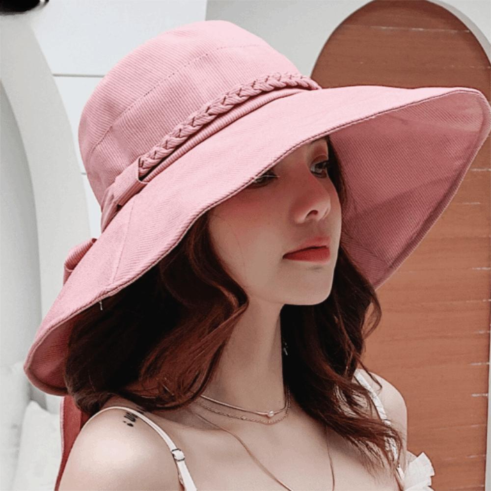 Casual Women's Sun Hat with Bowknot Sunscreen Visor Cap Fashion Fishman Hat Street Wear