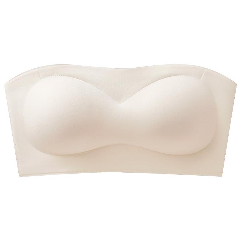 Seamless Strapless Skin-Tone Bandeau Bra for Women – Non-Slip, Off-Shoulder, Wireless Innerwear