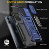 Armor Series For Motorola Moto G54 5G Case PC+TPU Kickstand Phone Cover with Slide Lens Protector