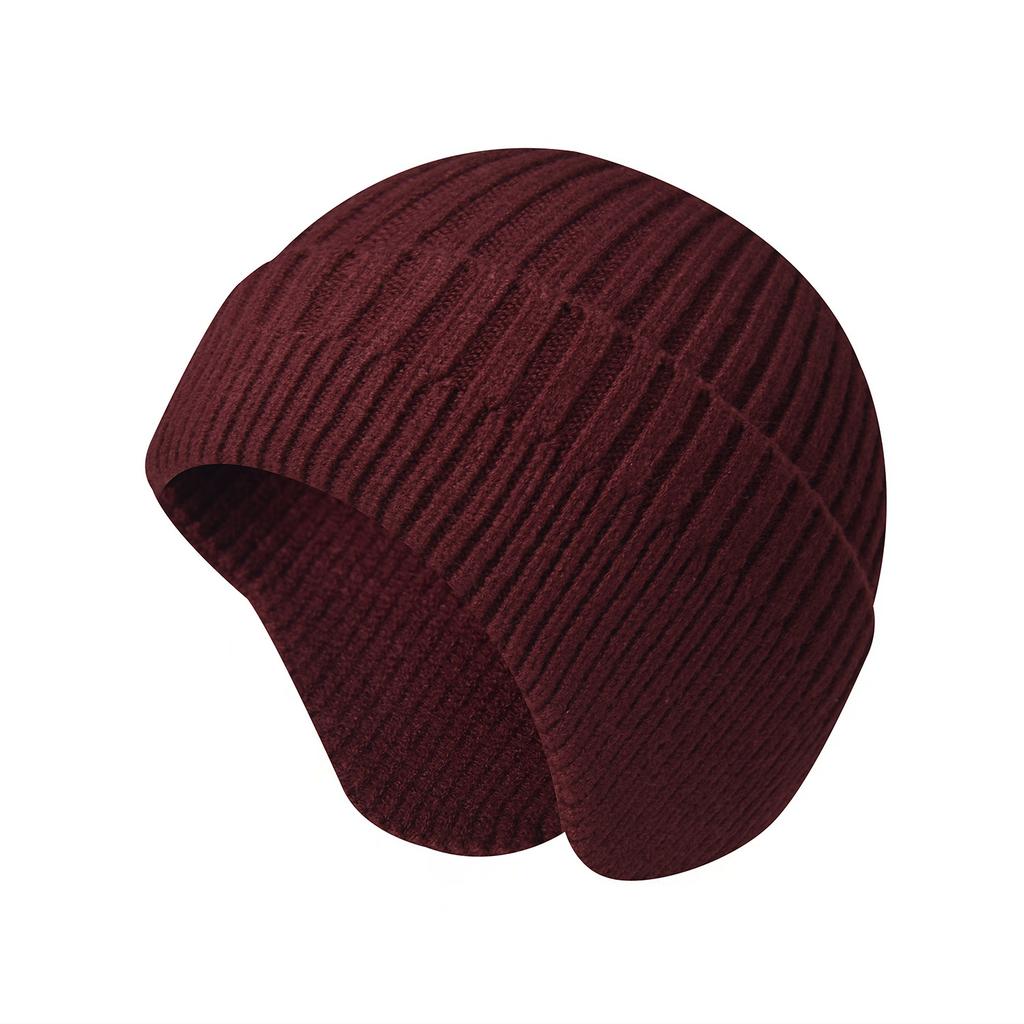Outdoor Knitted Hat for Men - Thickened Warm Earflap Beanie Women's Face-Slimming Knitted Beanie