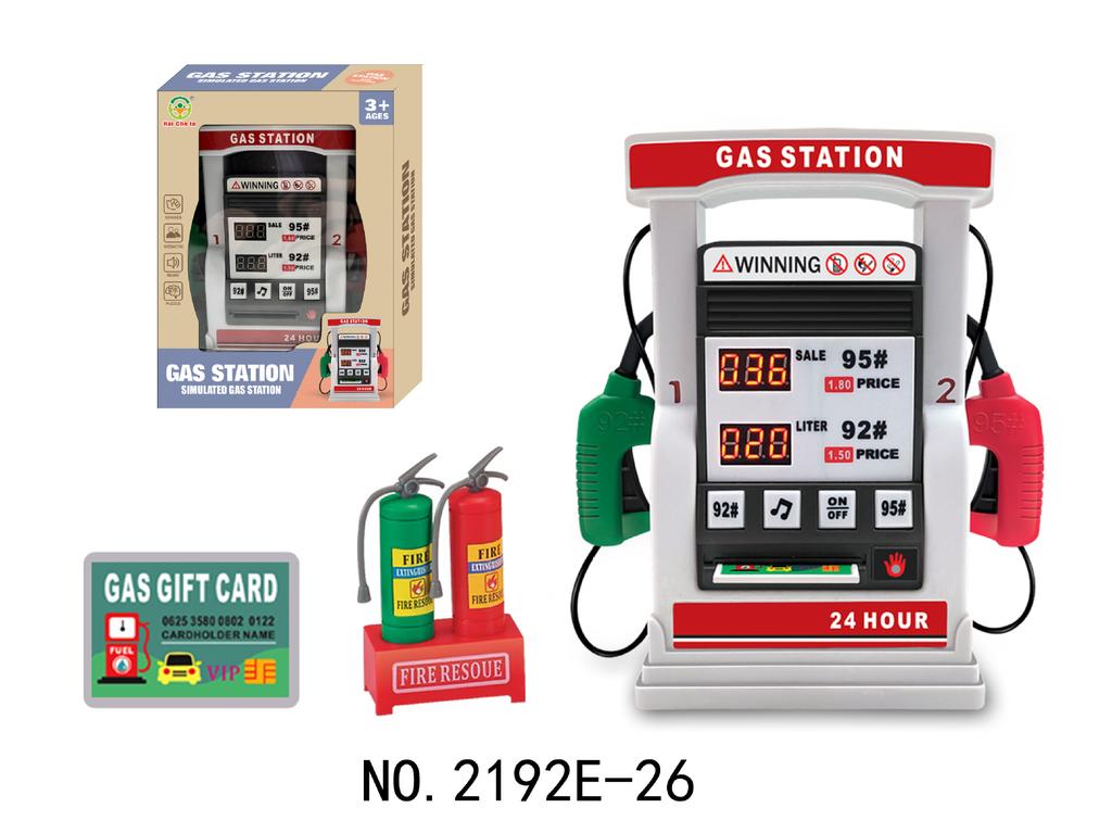 Kids Petrol Station Playset with Voice Prompt and Counting Function Die Cast Cars Steering Wheel Toy