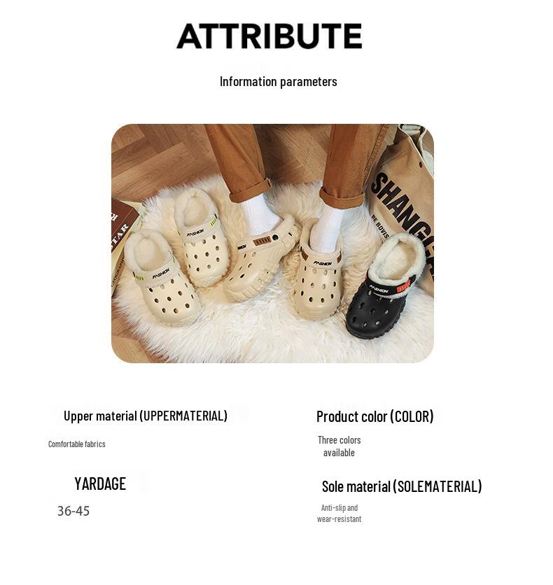 Herre Vinter Fleeceforede Tøfler med Lukket Tå: Tykk, Varm og Komfortabel for Utendørs Bruk