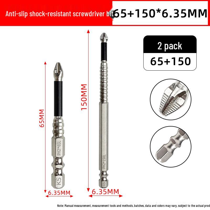 K5 Impact-Resistant Anti-Slip Magnetic Phillips Screwdriver Bit Set for Hand Drill Electric Screwdriver