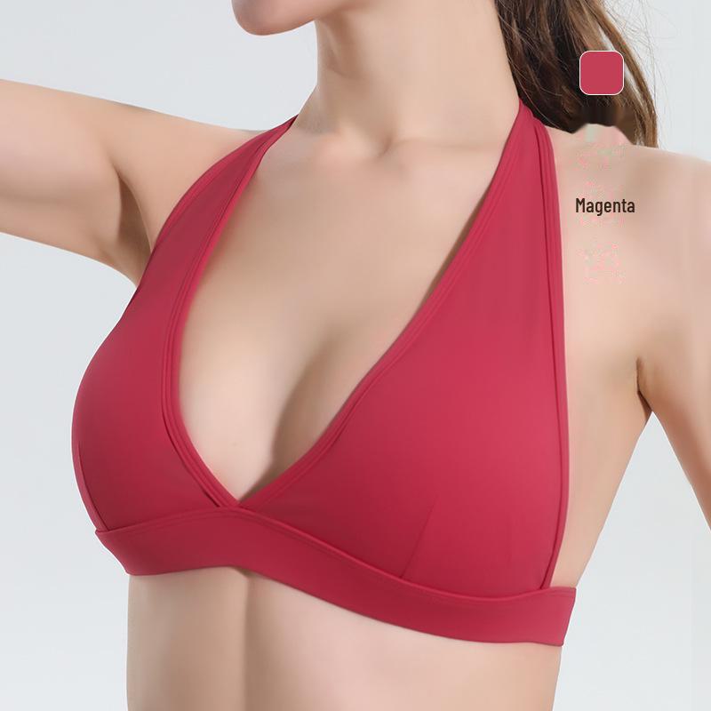 

Женский спортивный бюстгальтер с лямкой через шею и утягивающие штаны для йоги с высокой талией и накладкой на грудь - быстросохнущий S
