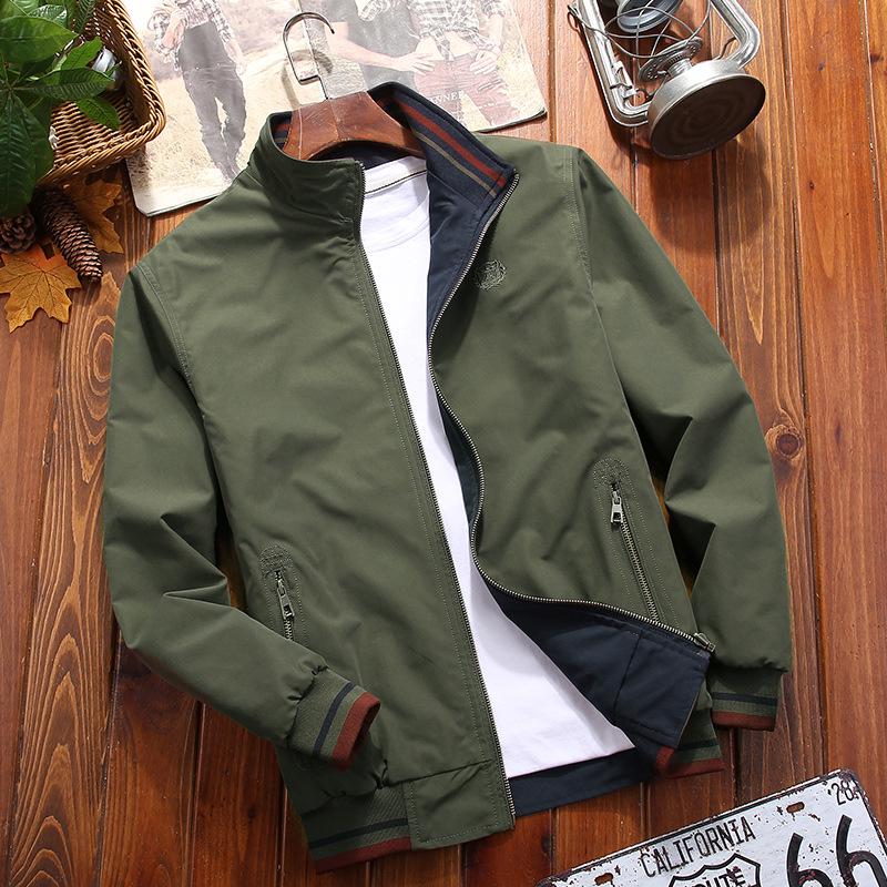 Men's Double-Sided Stand-Up Collar Jacket - Spring/Autumn Trendy Casual Wear