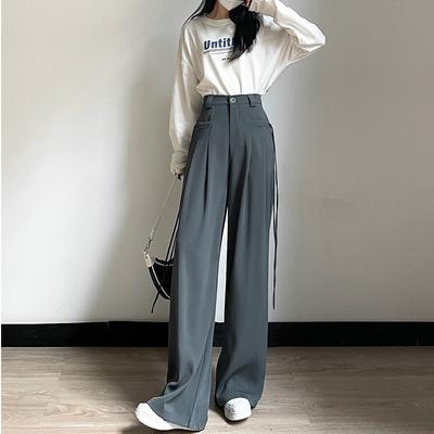 Anzughose Hängende Hose für Damen Frühling und Herbst Neue Freizeithose für Damen Gerade Hose für Boden Weitbeinige Hose für Damen