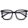 Women'S Chic Gradient Rivet Detail Street Style Fashion Glasses Sleek Black Frame with Clear Lenses Complete Edge Protection