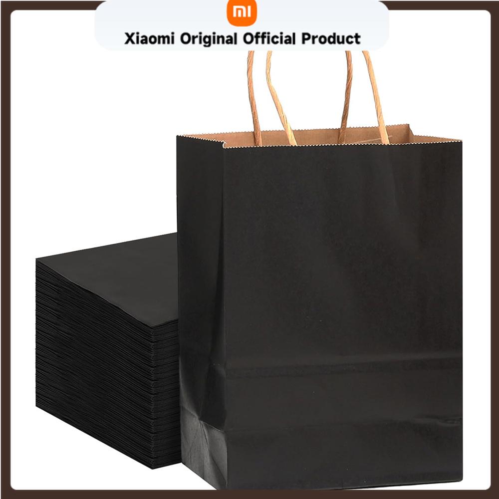 Xiaomi 5/24Pcs Kraft Paper Bags Black Blue 16x22x8cm Reusable Gift Bag with Handle for Birthday Party Favor Wedding Christmas Shopping