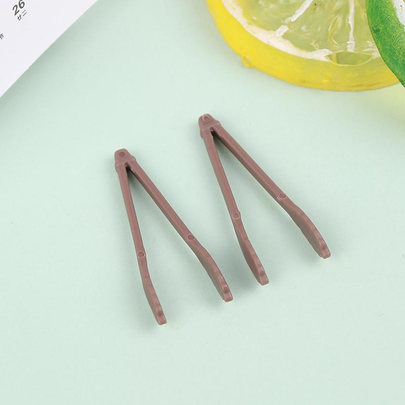 2Pcs Dollhouse Mini Cake Dessert Bread Clip Tweezers Food Clip Bread Tongs Model Tableware Cookware Kitchen Utensils Tools Toys