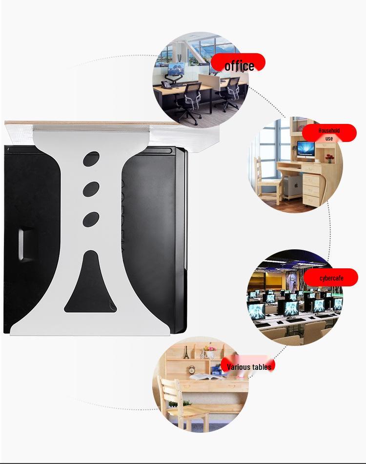 Adjustable Under-Desk Metal Computer Bracket for Hanging Support
