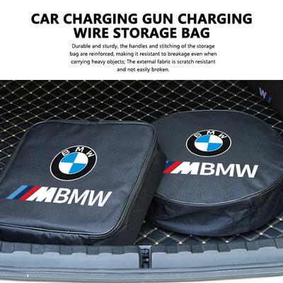 For BMW Car Charging Cable Storage Box Carry Bag Trunk Organizer Auto Accessories M Performance E36 E46 E60 E90 E91 E92 E93 F30
