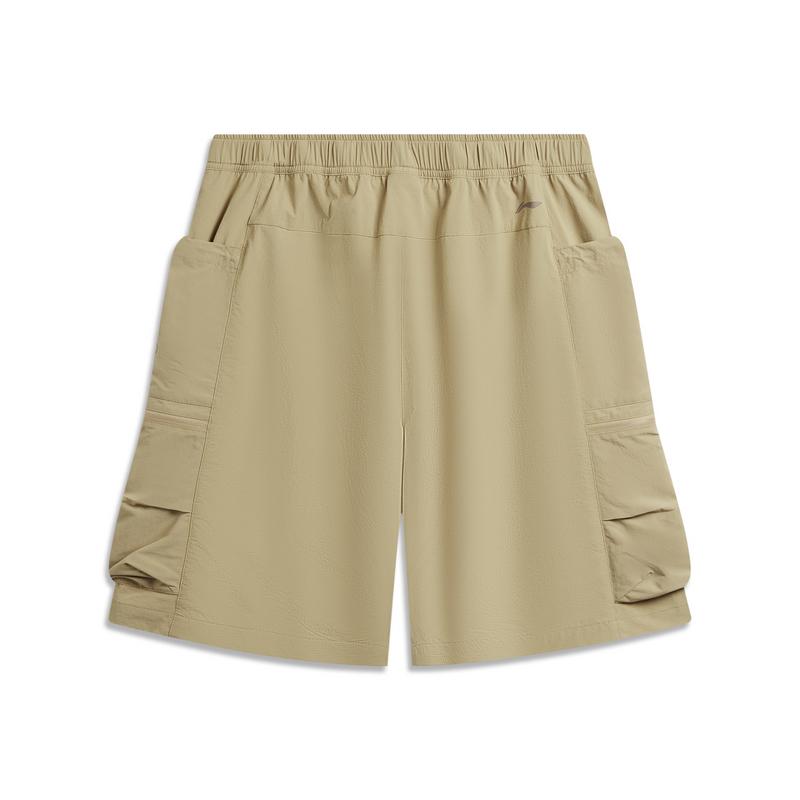 Li-Ning Outdoor CF Quick-Dry Rainproof Cool Sun Protection Stretch Wear-Resistant Multi-Pocket Sports Cargo Shorts Men shorts Khaki AKSW015-4