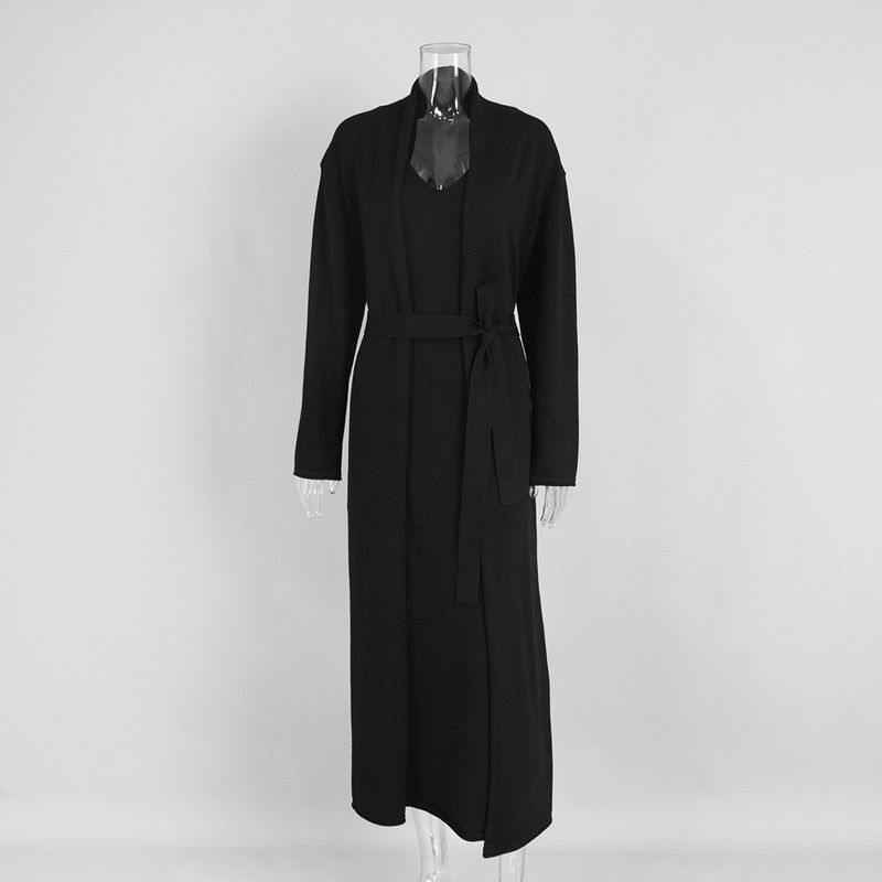 French style Ins Style Fashion Temperament Knit cardigan Sling Dress Cover up Set Knitted Dress Set