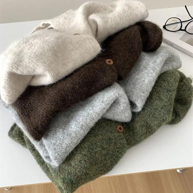 Woman Sweater Vest Sleeveless Retro Preppy Style Autumn Knitwears Waistcoat Outerwears Oversized Coats Winter Sweater Jumpers