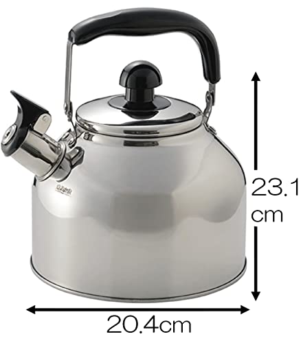 Kakusee Nilworka NW-08 Silver Whistling Kettle, 3.6L Capacity, Stainless Steel, High Heat Efficiency, Stable, Wide-Bottom Design, Easy to Clean, Induc