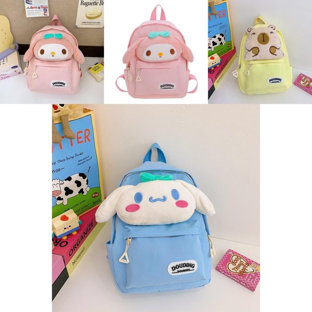 Kuromi Hello Kitty Melody Cinnamoroll Plush Toy Kids Backpack With Breathable Nylon For Kindergarten Children