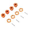4PCS 17mm Hex Wheel Hub Adapter Aluminum Alloy Orange Hex Drive Hub Adapter for ZD Racing 9116