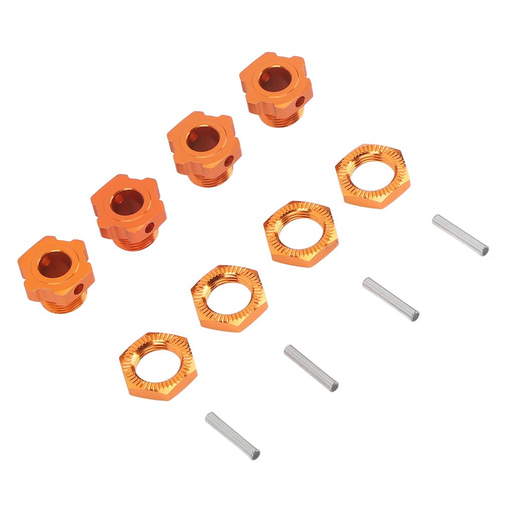 4PCS 17mm Hex Wheel Hub Adapter Aluminum Alloy Orange Hex Drive Hub Adapter for ZD Racing 9116