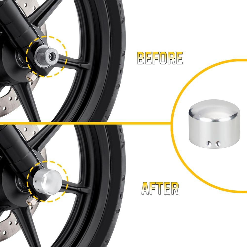 Nastavitelné kryty pro motocykl Harley Sportster, kryt šroubu přední nápravy 883 1200 Dyna VRSCA V-rod 02-06 CVO Softail, díl